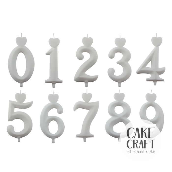 Κεριά & Βεγγαλικά - Κεράκι Γενεθλίων SugarCraft Λευκό νούμερο 0
