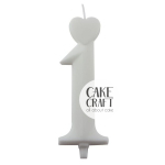 Κεριά & Βεγγαλικά - Κεράκι Γενεθλίων SugarCraft Λευκό νούμερο 1