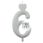Κεριά & Βεγγαλικά - Κεράκι Γενεθλίων SugarCraft Λευκό νούμερο 6