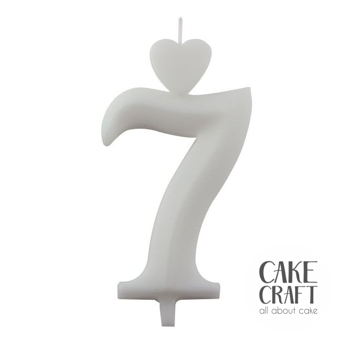 Κεριά & Βεγγαλικά - Κεράκι Γενεθλίων SugarCraft Λευκό νούμερο 7