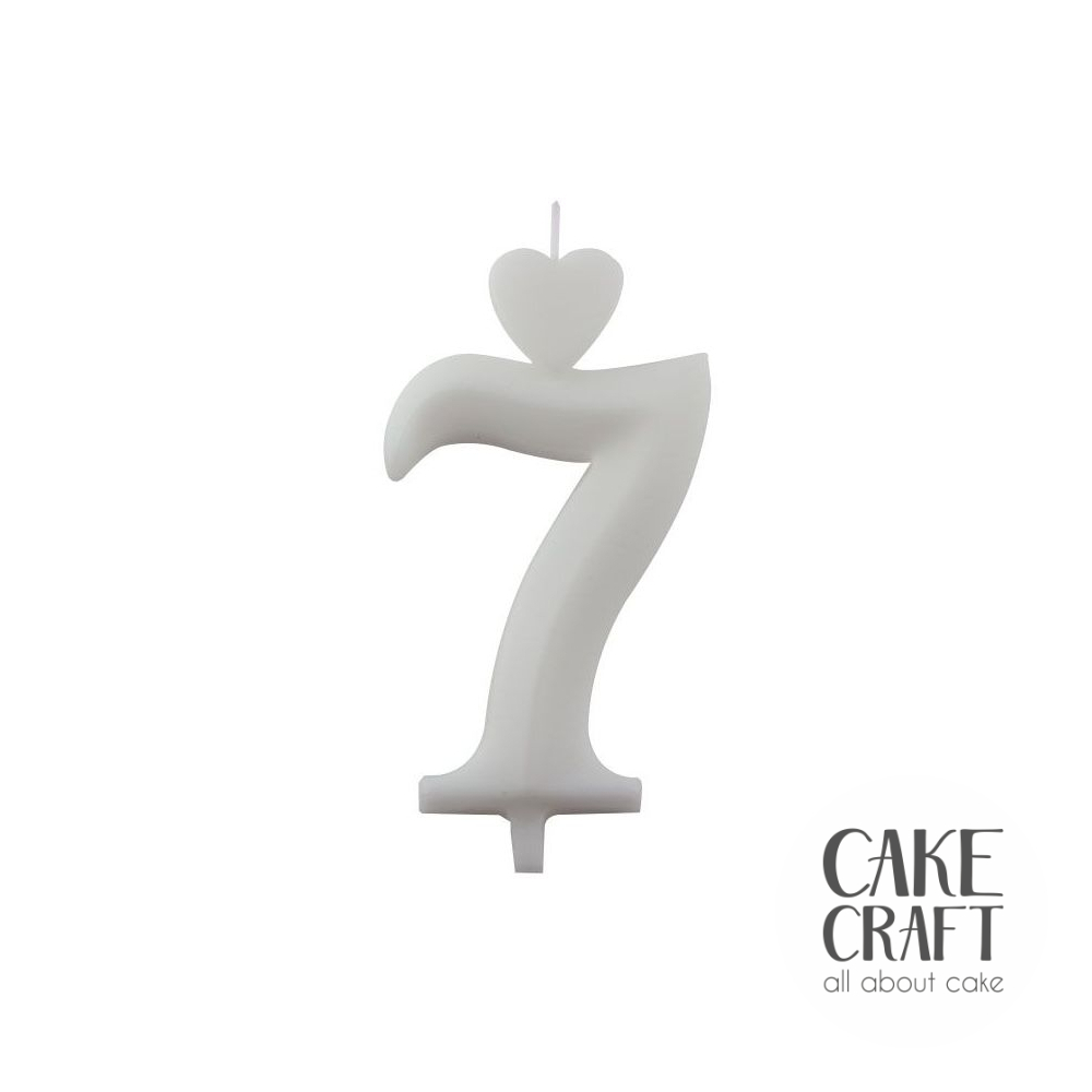 Κεριά & Βεγγαλικά - Κεράκι Γενεθλίων SugarCraft Λευκό νούμερο 7