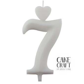 Κεριά & Βεγγαλικά - Κεράκι Γενεθλίων SugarCraft Λευκό νούμερο 7