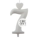 Κεριά & Βεγγαλικά - Κεράκι Γενεθλίων SugarCraft Λευκό νούμερο 7