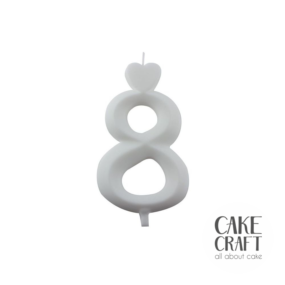 Κεριά & Βεγγαλικά - Κεράκι Γενεθλίων SugarCraft Λευκό νούμερο 8