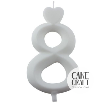 Κεριά & Βεγγαλικά - Κεράκι Γενεθλίων SugarCraft Λευκό νούμερο 8