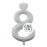 Κεριά & Βεγγαλικά - Κεράκι Γενεθλίων SugarCraft Λευκό νούμερο 8