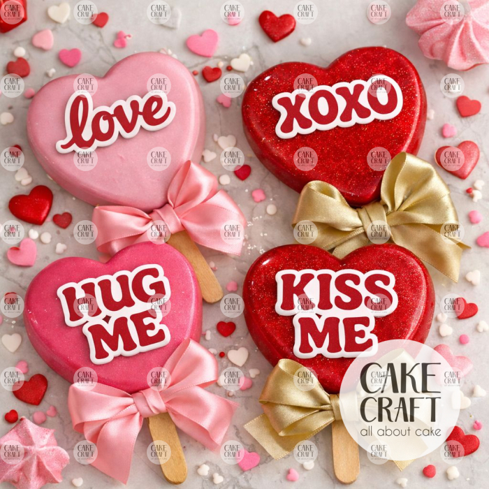 Βρώσιμα Σχέδια Γάμου / Βαλεντίνου - Βρώσιμα σχέδια LOVE, KISS ME, HUG ME, XOXO - 28τμχ