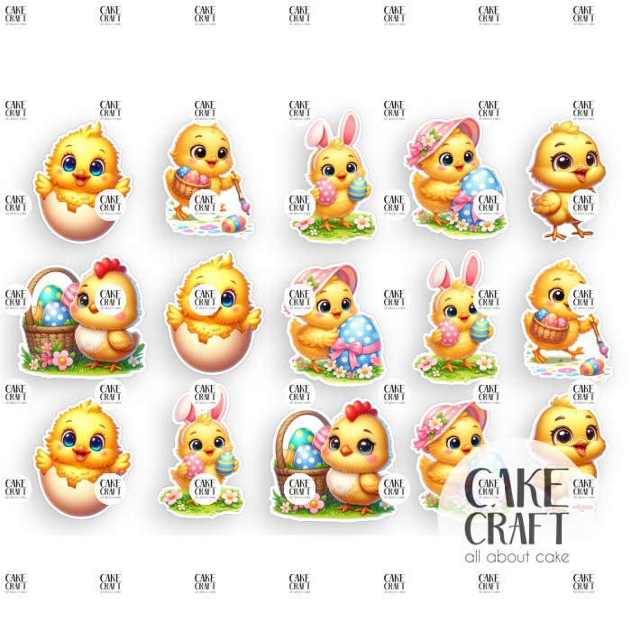 Βρώσιμα Σχέδια Πασχαλινά - Βρώσιμα σχέδια Κοτοπουλάκια - 15τμχ