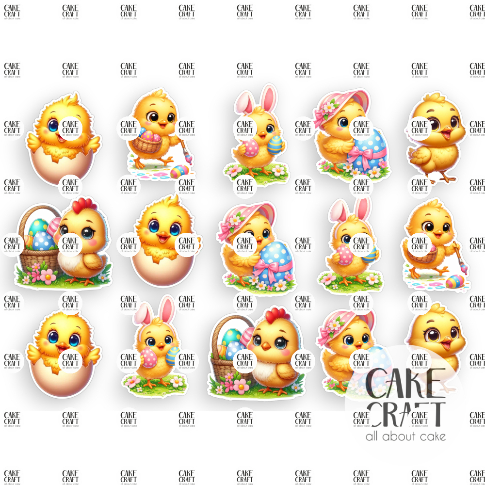 Βρώσιμα Σχέδια Πασχαλινά - Βρώσιμα σχέδια Κοτοπουλάκια - 15τμχ