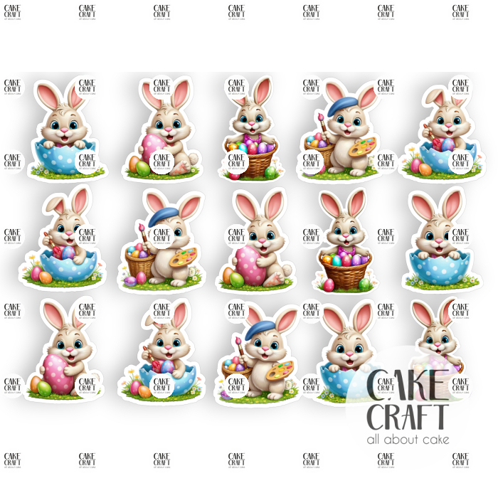 Βρώσιμα Σχέδια Πασχαλινά - Βρώσιμα σχέδια Πασχαλινά Λαγουδάκια - 15τμχ