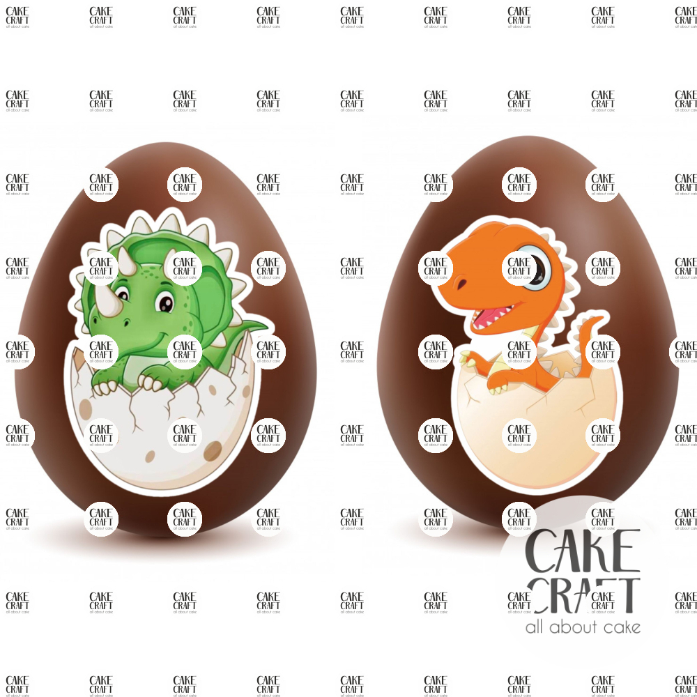 Βρώσιμα Σχέδια Πασχαλινά - Βρώσιμα σχέδια οβάλ Πασχαλινών αυγών - Δεινοσαυράκια