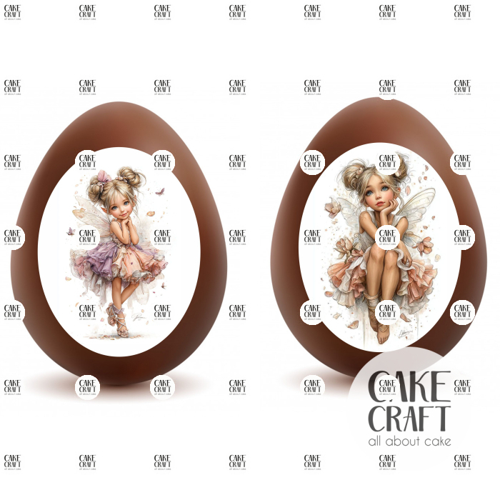 Βρώσιμα Σχέδια Πασχαλινά - Βρώσιμα σχέδια οβάλ Πασχαλινών αυγών - Νεράιδες v1