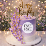 Βρώσιμα Σχέδια - Βρώσιμα σχέδια Πεταλούδες Μωβ/ Χρυσό σετ - 15τμχ