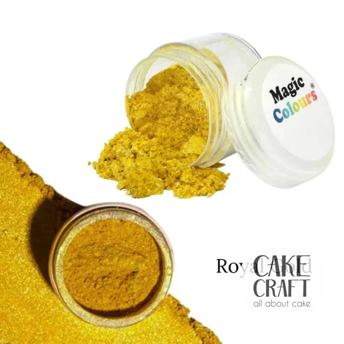 Χρώματα Σκόνης Περλέ - Χρώμα Φινιρίσματος σε σκόνη της Magic Colours - Βασιλικό Χρυσό 7ml (Royal Gold)