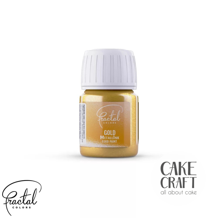 Μεταλλικά Χρώματα Πινέλου - Μεταλλικό Υγρό Χρώμα της Fractal - Χρυσό 30ml (Metallic Gold)