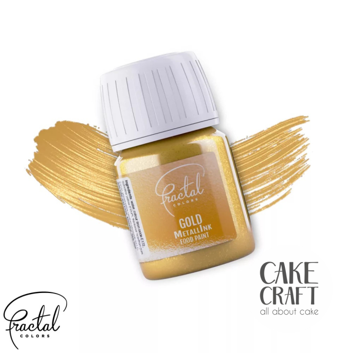 Μεταλλικά Χρώματα Πινέλου - Μεταλλικό Υγρό Χρώμα της Fractal - Χρυσό 30ml (Metallic Gold)