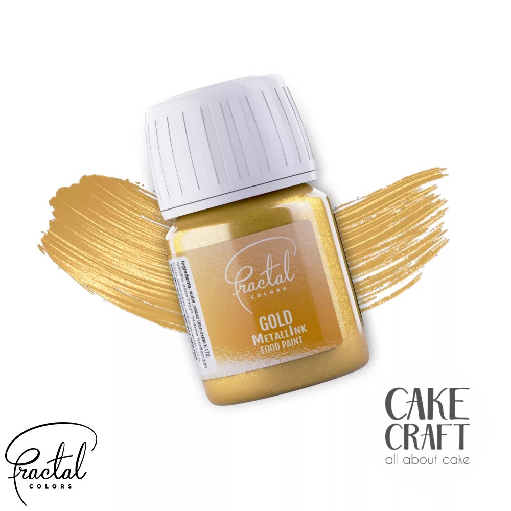 Μεταλλικά Χρώματα Πινέλου - Μεταλλικό Υγρό Χρώμα της Fractal - Χρυσό 30ml (Metallic Gold)