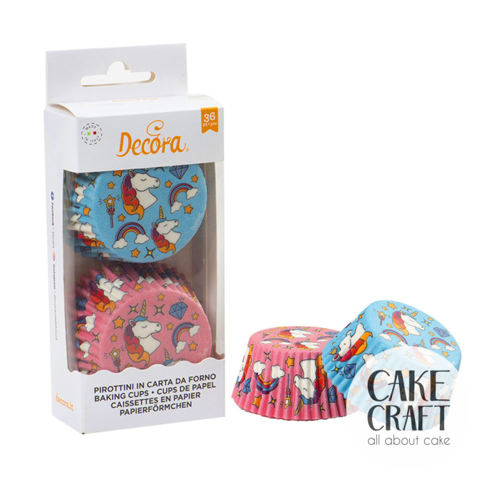 Καραμελόχαρτα  - Καραμελόχαρτα Decora Μπλε / Ροζ Μονόκερος 36τμχ 50mmχ32mm