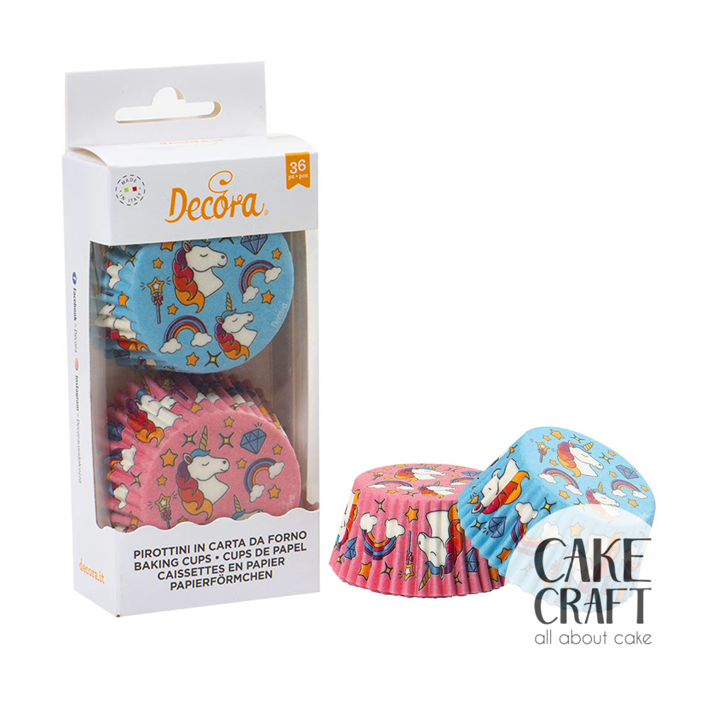 Καραμελόχαρτα  - Καραμελόχαρτα Decora Μπλε / Ροζ Μονόκερος 36τμχ 50mmχ32mm