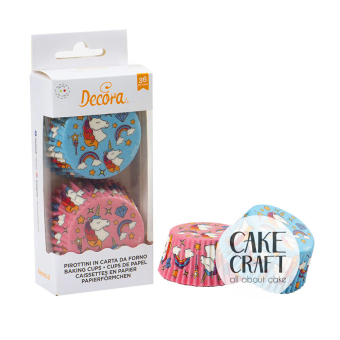 Καραμελόχαρτα  - Καραμελόχαρτα Decora Μπλε / Ροζ Μονόκερος 36τμχ 50mmχ32mm