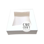 Είδη CupCakes - Λευκό Κουτί για γλυκά με παράθυρο 20,3 x 20,3 x Y7,6εκ