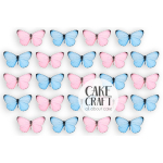 Βρώσιμα Σχέδια - Βρώσιμα σχέδια Πεταλούδες Ροζ & Γαλάζιες σετ - 23τμχ