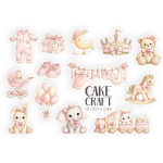 Βρώσιμα Σχέδια - Βρώσιμα σχέδια Baby Shower Κοριτσάκι - 13τμχ