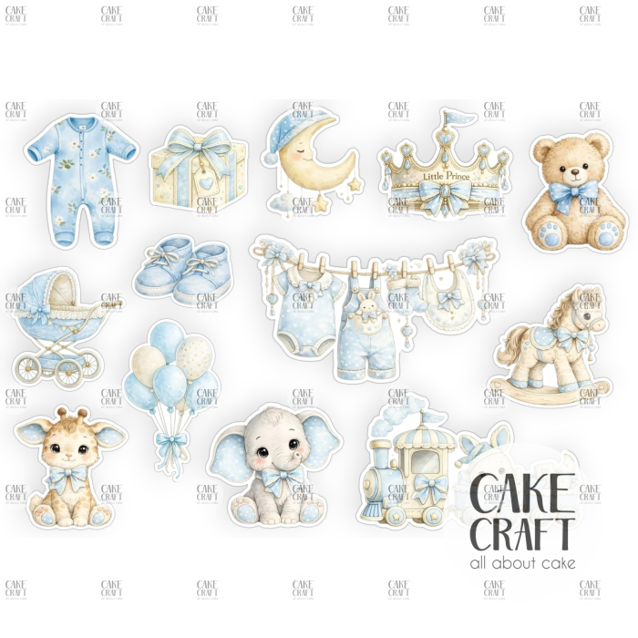 Βρώσιμα Σχέδια - Βρώσιμα σχέδια Baby Shower Αγοράκι - 13τμχ