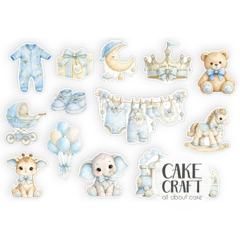 Βρώσιμα Σχέδια - Βρώσιμα σχέδια Baby Shower Αγοράκι - 13τμχ