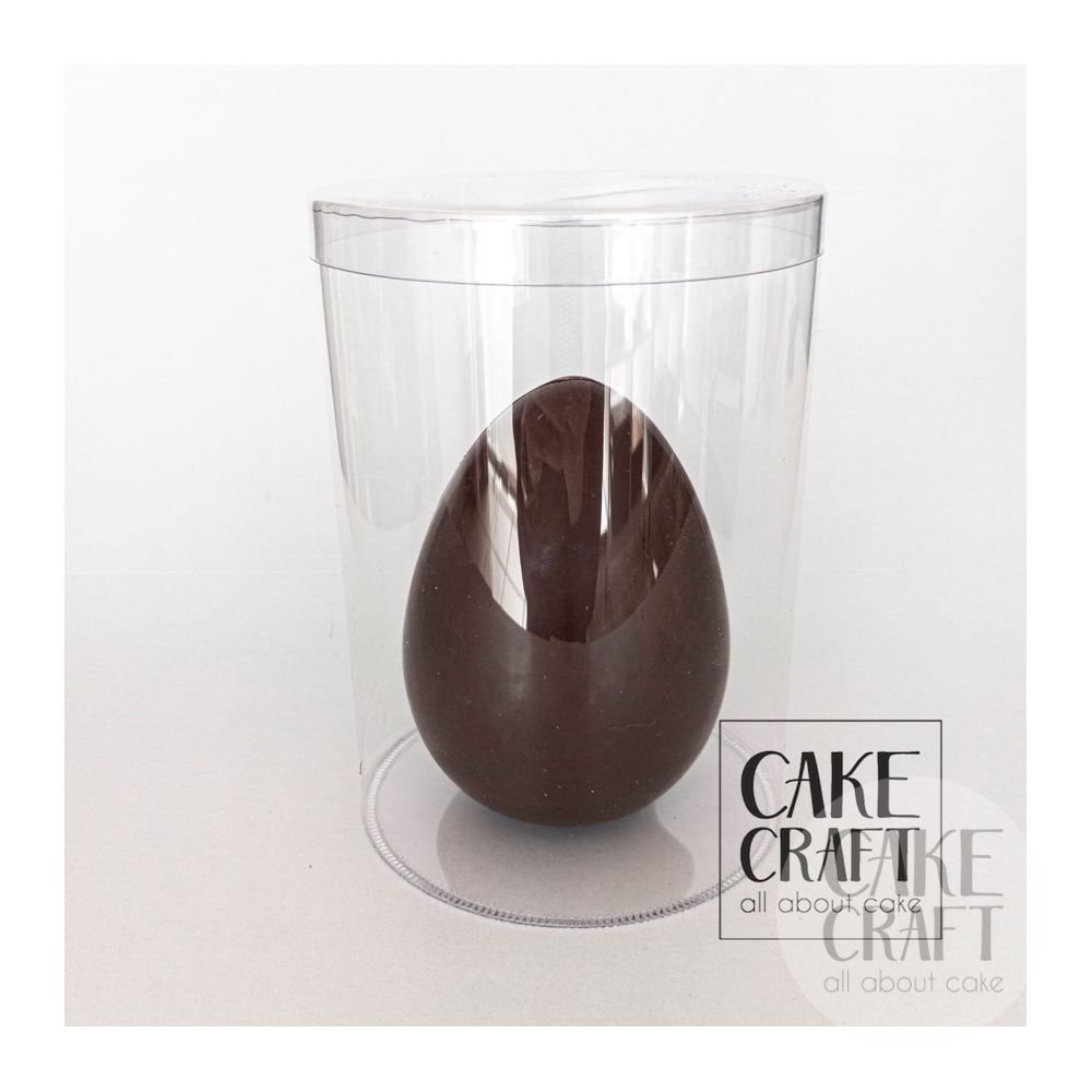 Σοκολατένιο αυγό υγείας γυμνό 200gr (14εκ) + Κουτί Διάφανο PVC 13x18cm