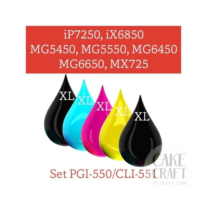Βρώσιμα Μελάνια KopyForm Σετ 5 χρώματα (PGI-550 / CLI-551) (TK151-TK155)