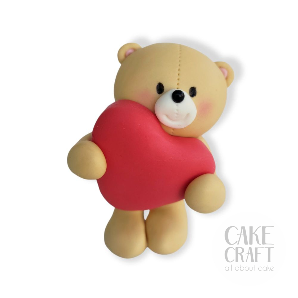 Αρκουδάκι Κόκκινη Καρδιά - 9εκ - Φιγούρα Μοντελισμού Ζαχαρόπαστας