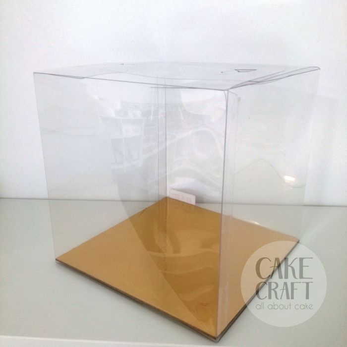 Κουτί Διάφανο Τετράγωνο PVC 25x25x25Y cm + Χρυσή Βάση