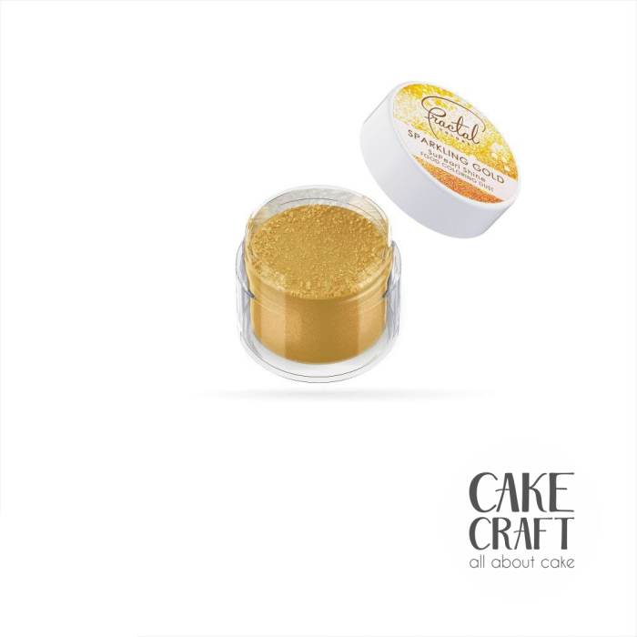 Μη Βρώσιμα Χρώματα - Χρυσό Μεταλλικό ΜΗ ΒΡΩΣΙΜΟ Χρώμα σε σκόνη Fractal Colors - Sparkling Gold / Λαμπερό Χρυσό 10ml