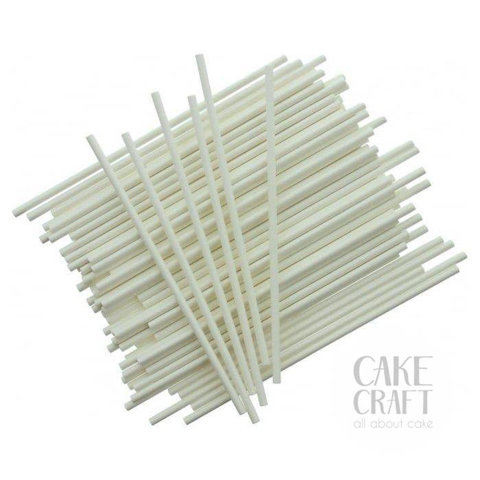 Λευκά Χάρτινα Sticks SugarCraft για Cake Pops & Γλυφιτζούρια 15εκ. 25τεμ