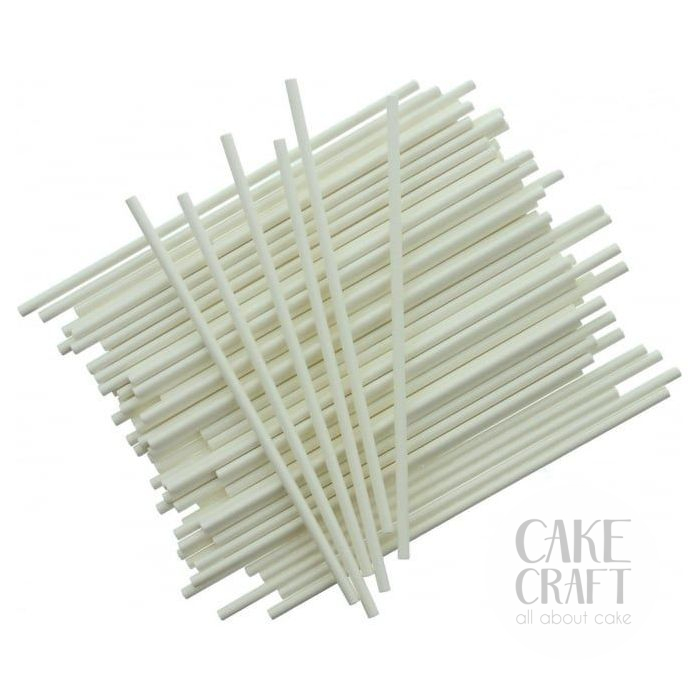 Λευκά Χάρτινα Sticks SugarCraft για Cake Pops & Γλυφιτζούρια 15εκ. 100τεμ