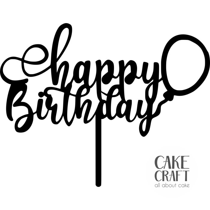 Cake Toppers Γενεθλίων - Cake Topper happy balloon