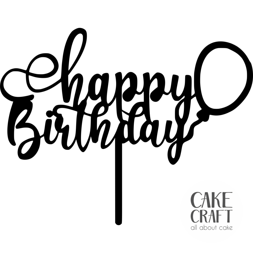 Cake Toppers Γενεθλίων - Cake Topper happy balloon