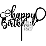 Cake Toppers Γενεθλίων - Cake Topper happy balloon