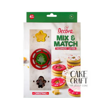 Κουπάτ Χριστουγεννιάτικα - Κουπάτ Σετ Χριστουγεννιάτικα για γεμιστά μπισκότα Decora  4τμχ