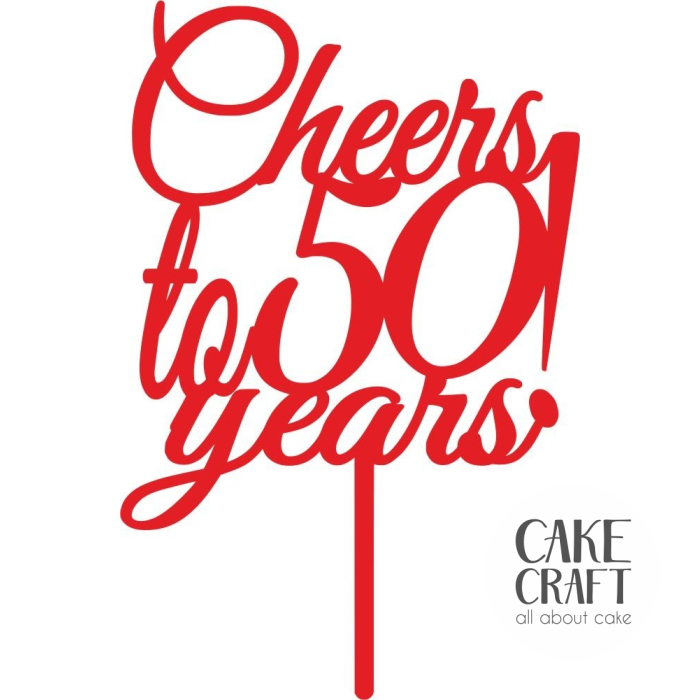 Cake Toppers Γενεθλίων - Cake Topper Cheers to 50 years