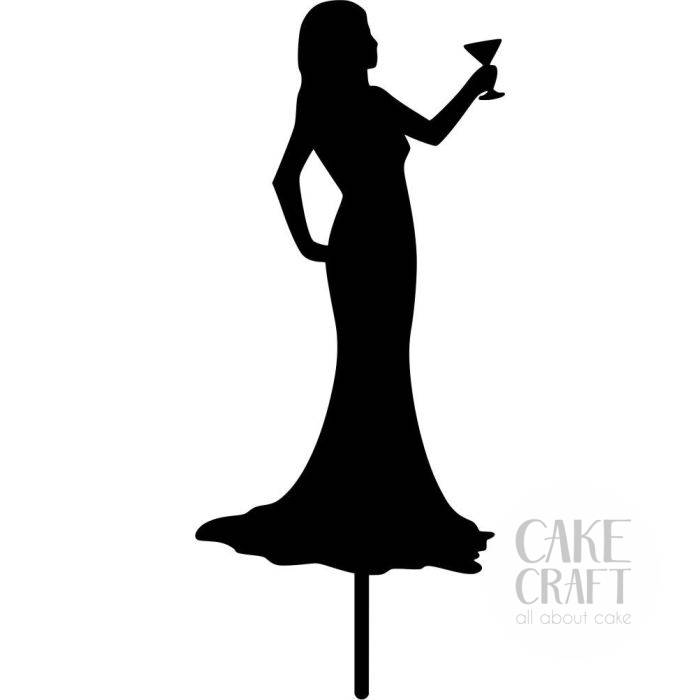 Cake Topper Woman Drink