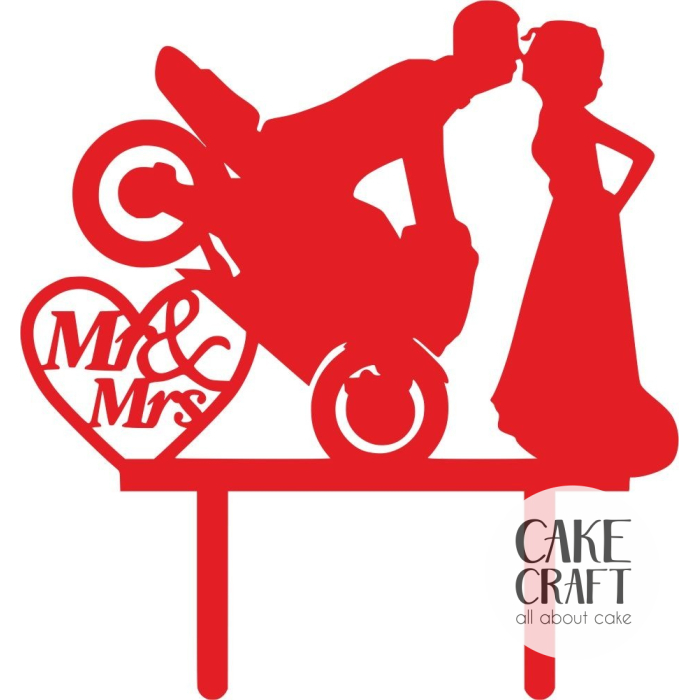 Cake Toppers Γάμου / Βαλεντίνου - Cake Topper Mr / Mrs Moto