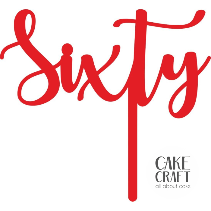 Cake Toppers Νούμερα / Αριθμοί - Cake Topper Sixty