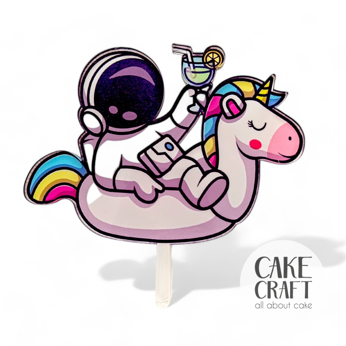 Cake Toppers Έγχρωμα - Cake Topper Astronaut and Unicorn