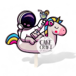 Cake Toppers Έγχρωμα - Cake Topper Astronaut and Unicorn