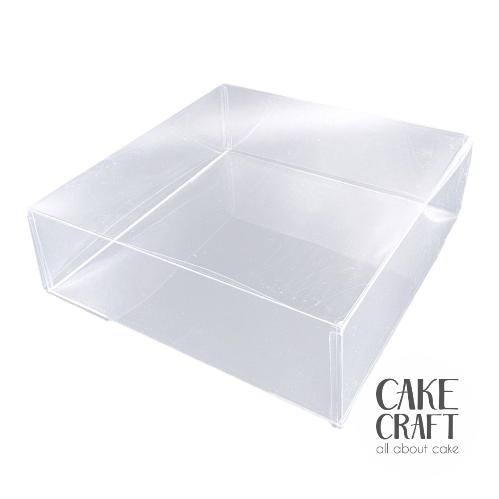 Κουτιά Χριστουγεννιάτικα - Κουτί Διάφανο Τετράγωνο PET Βασιλόπιτας 25x25x9Y cm