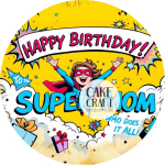 Βρώσιμα Σχέδια Γενεθλίων - Βρώσιμο Σχέδιο super mom v1