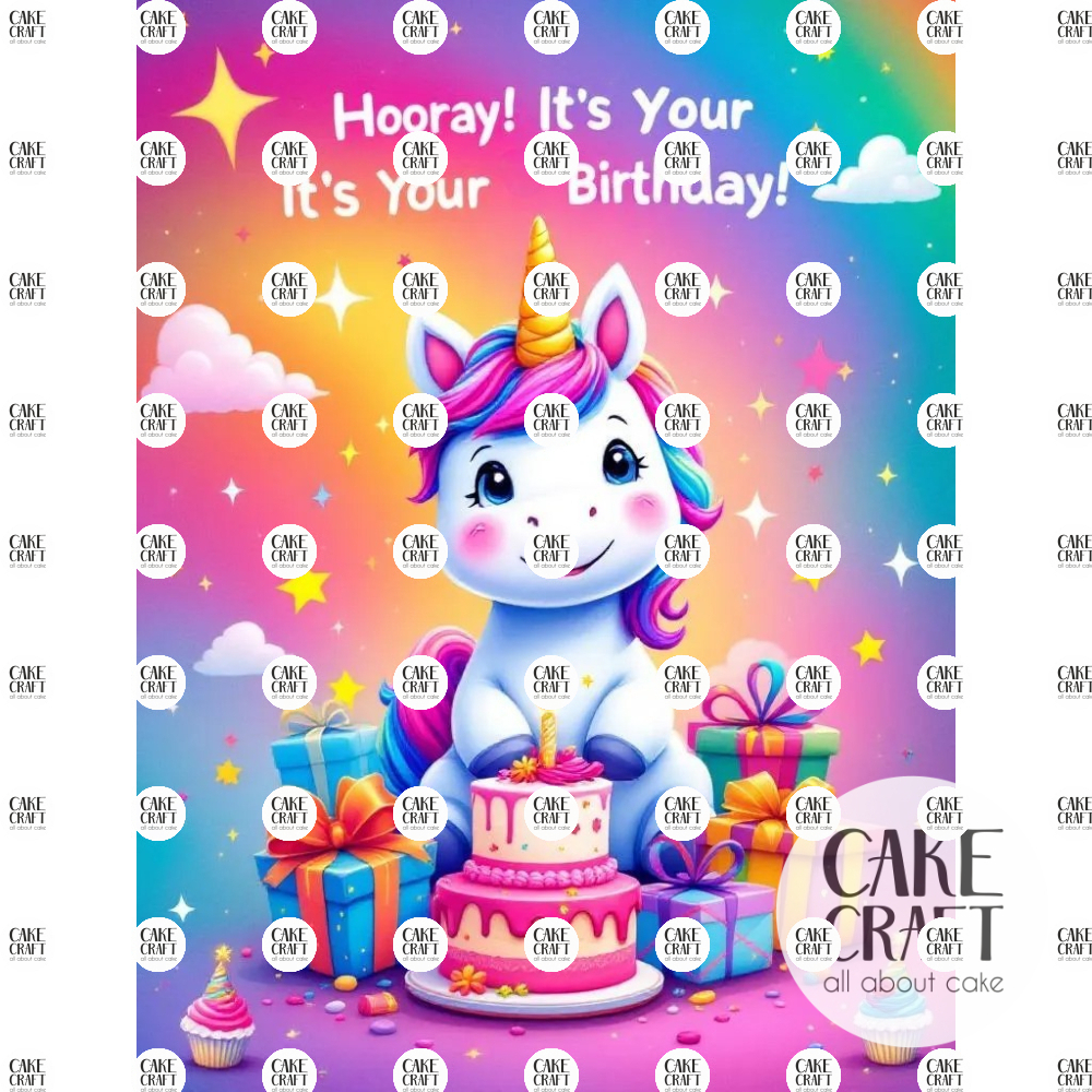 Βρώσιμα Σχέδια Γενεθλίων - Βρώσιμο Σχέδιο birthday girl cute unicorn v1