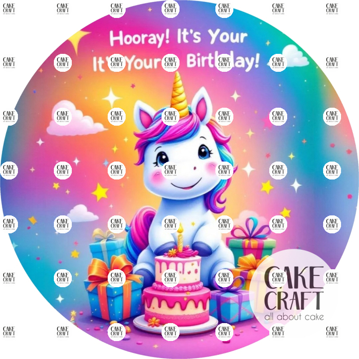 Βρώσιμα Σχέδια Γενεθλίων - Βρώσιμο Σχέδιο birthday girl cute unicorn v2
